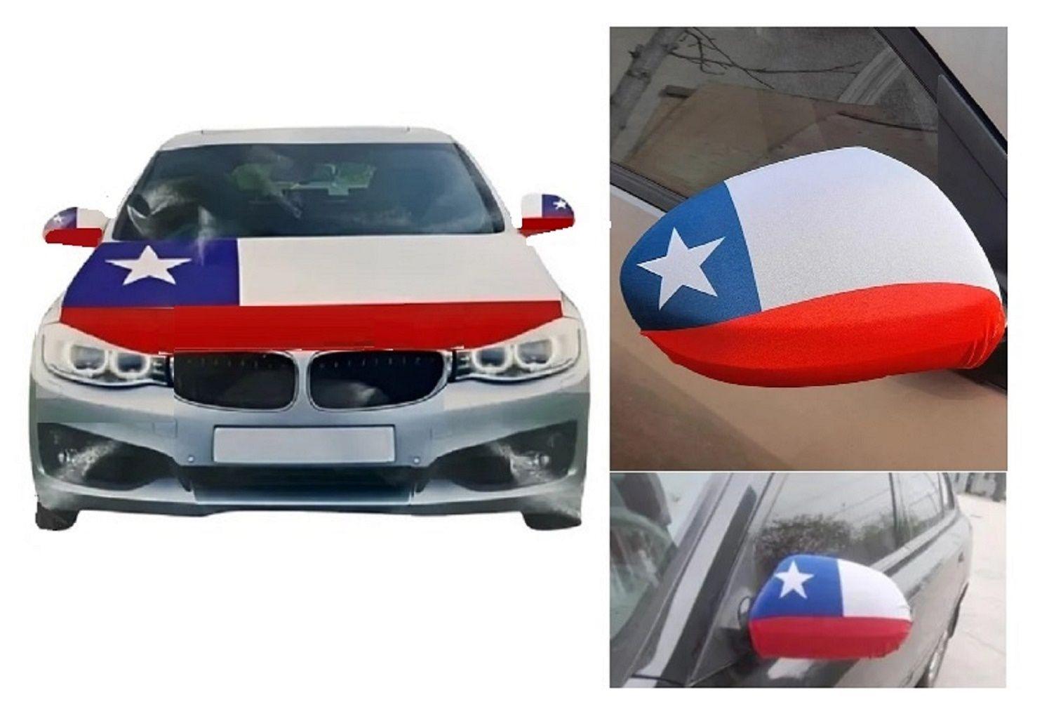 FUNDAS DECORATIVA PARA CAPOT Y ESPEJOS  BANDERA DE CHILE TF-0