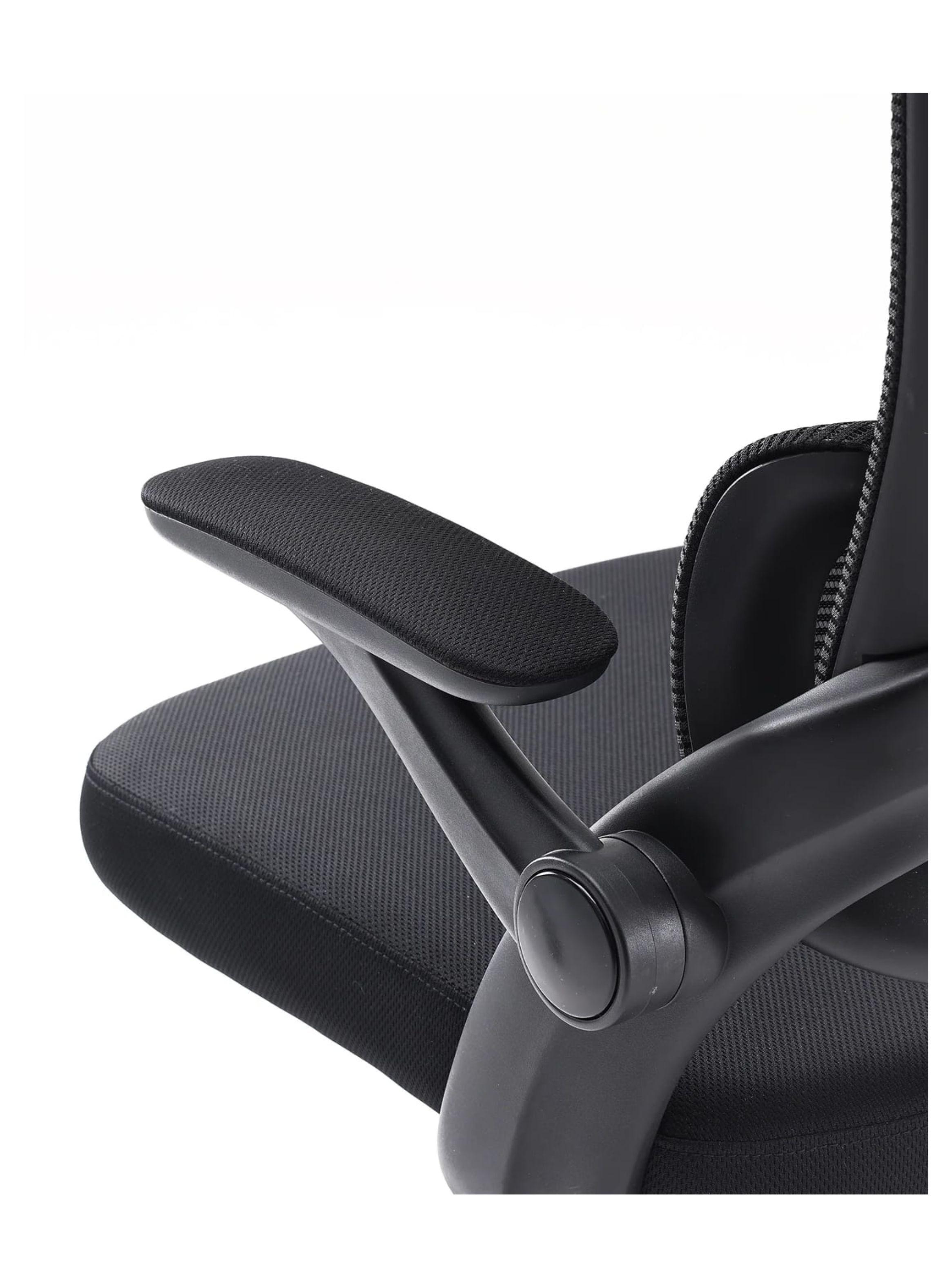 SILLA DE OFICINA GIRATORIA ACOLCHADA CON POSABRAZO ENMALLADA Y RESPALDO LUMBAR-3