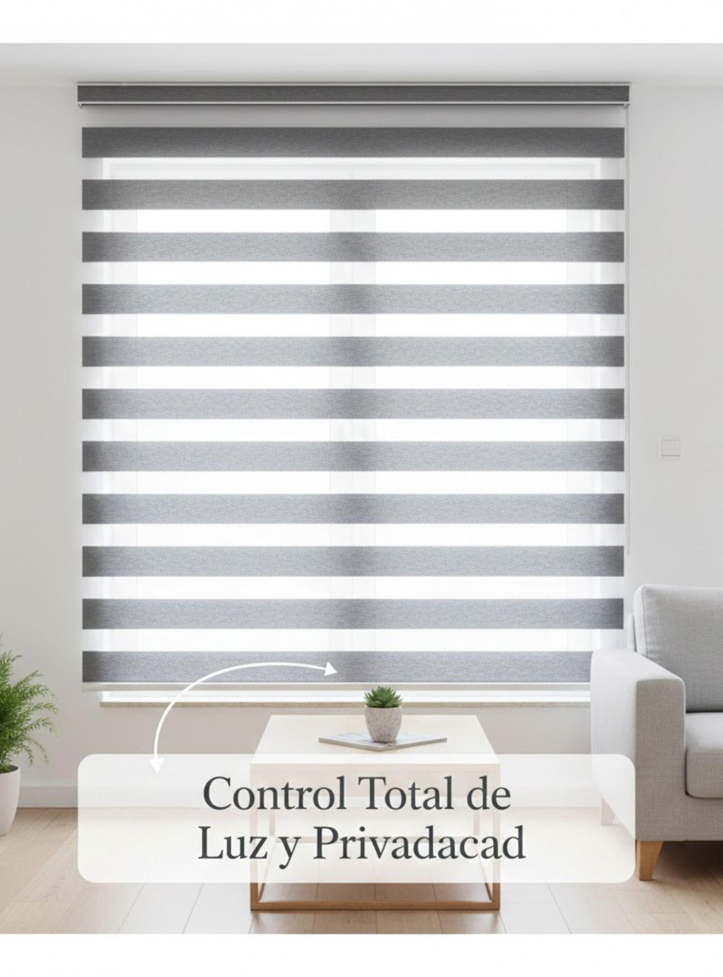 CORTINA ROLLER DUO ZEBRA DIA NOCHE 120X200 CM GRIS  TFI-3