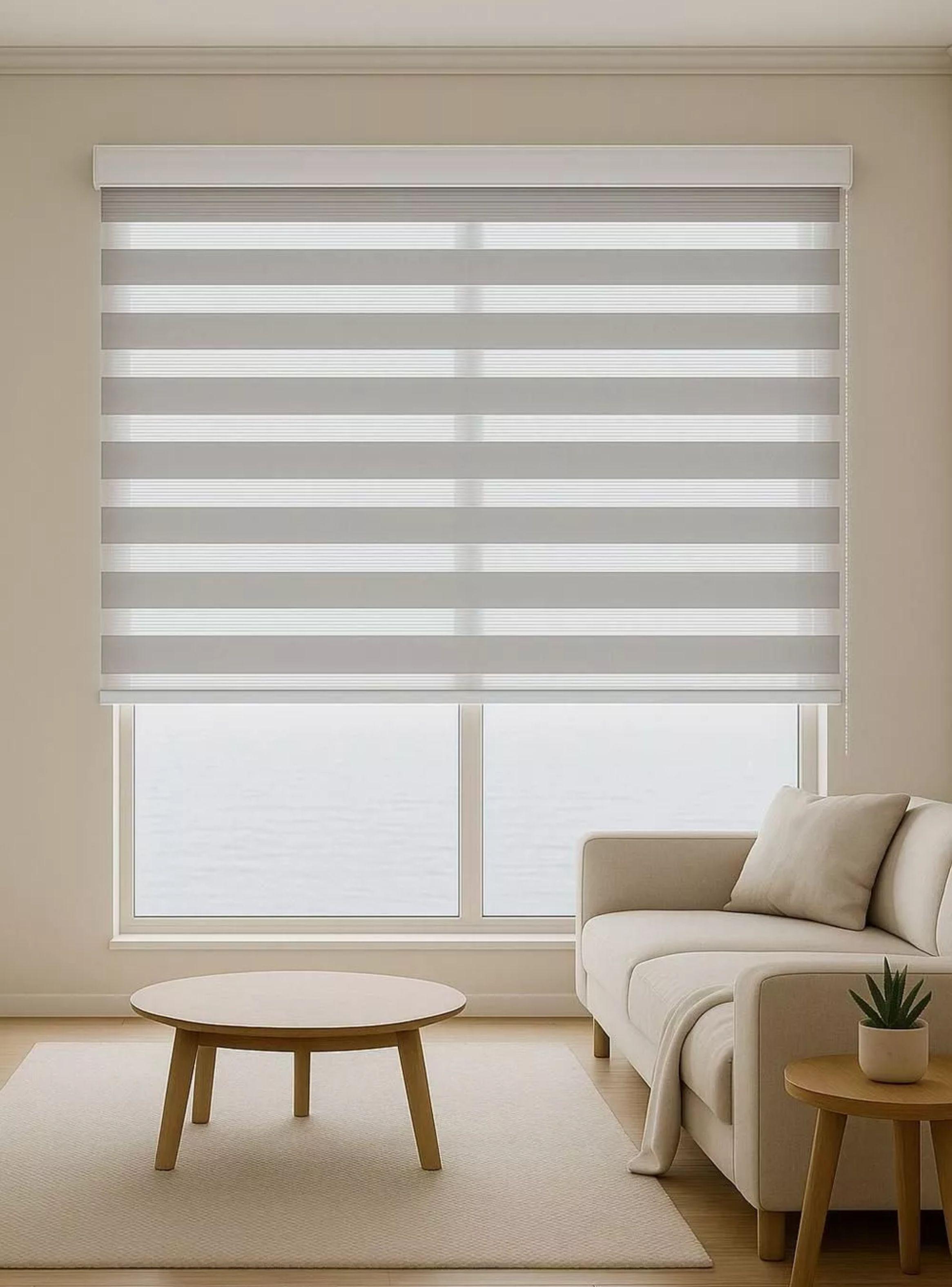 CORTINA ROLLER DUO ZEBRA DIA NOCHE 120X200 CM GRIS  TFI-6