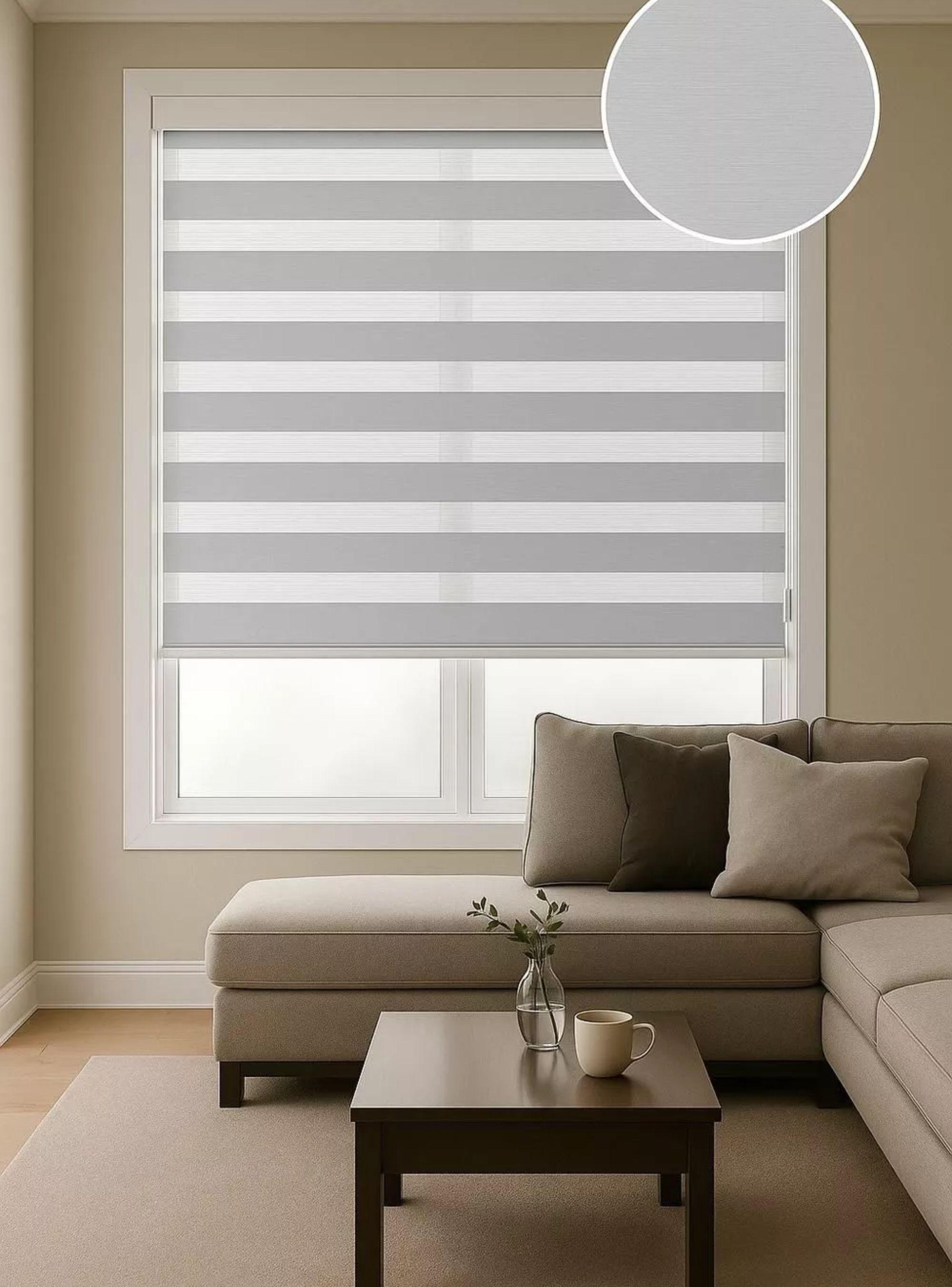 CORTINA ROLLER DUO ZEBRA DIA NOCHE 120X200 CM GRIS  TFI-7