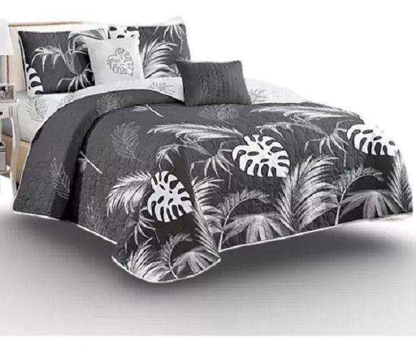 cubrecama gris hojas king delgado quilt de verano GSOL-3