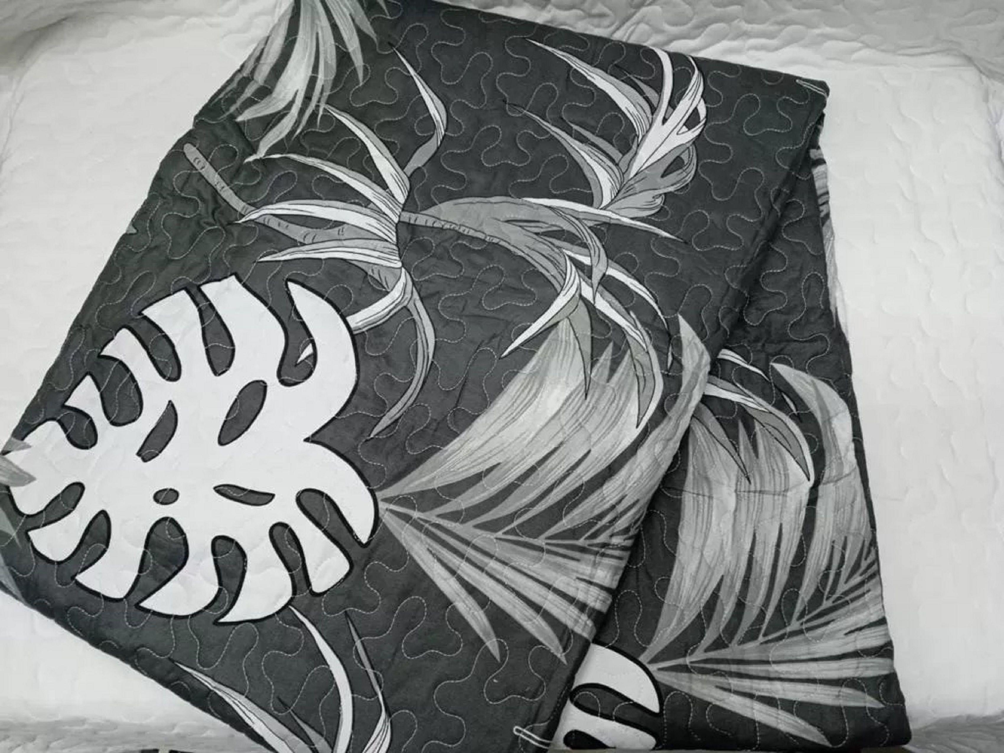 cubrecama gris hojas king delgado quilt de verano GSOL-4