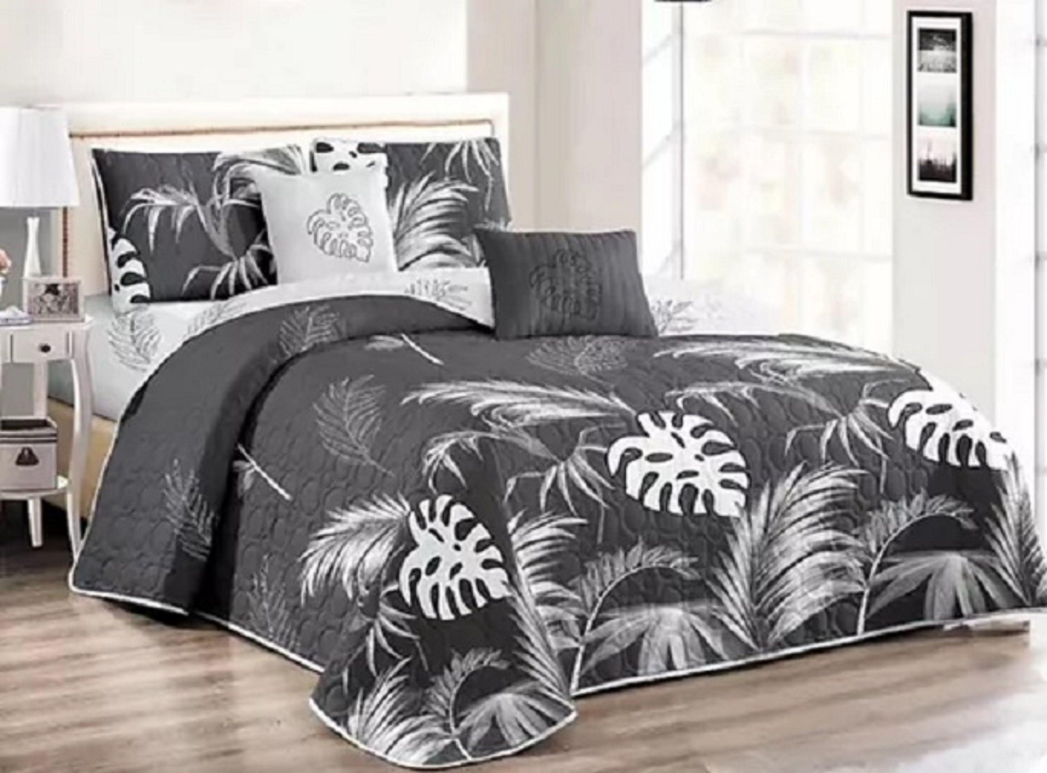 cubrecama gris hojas king delgado quilt de verano GSOL-5