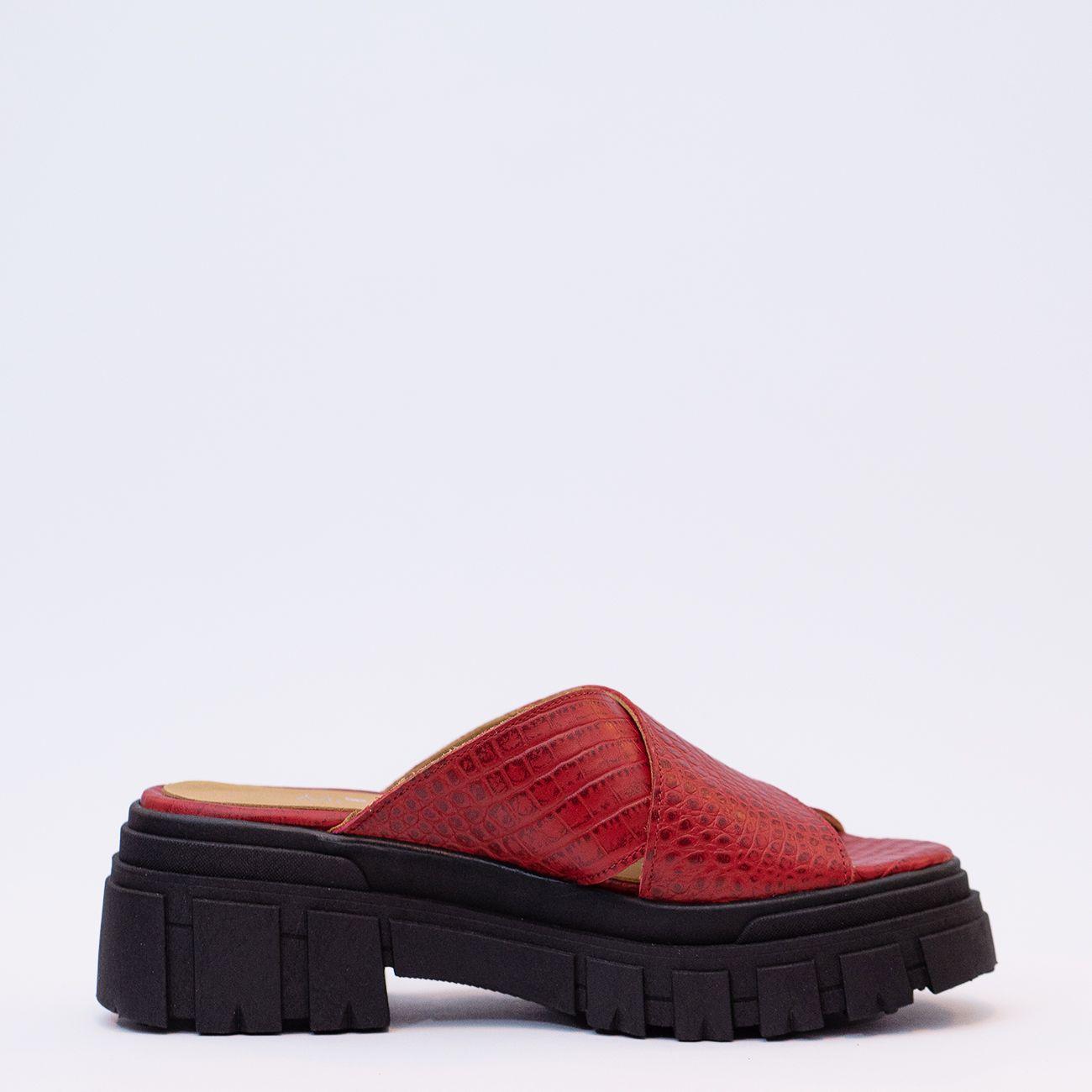 Sandalia Palermo Croco Rojo-2