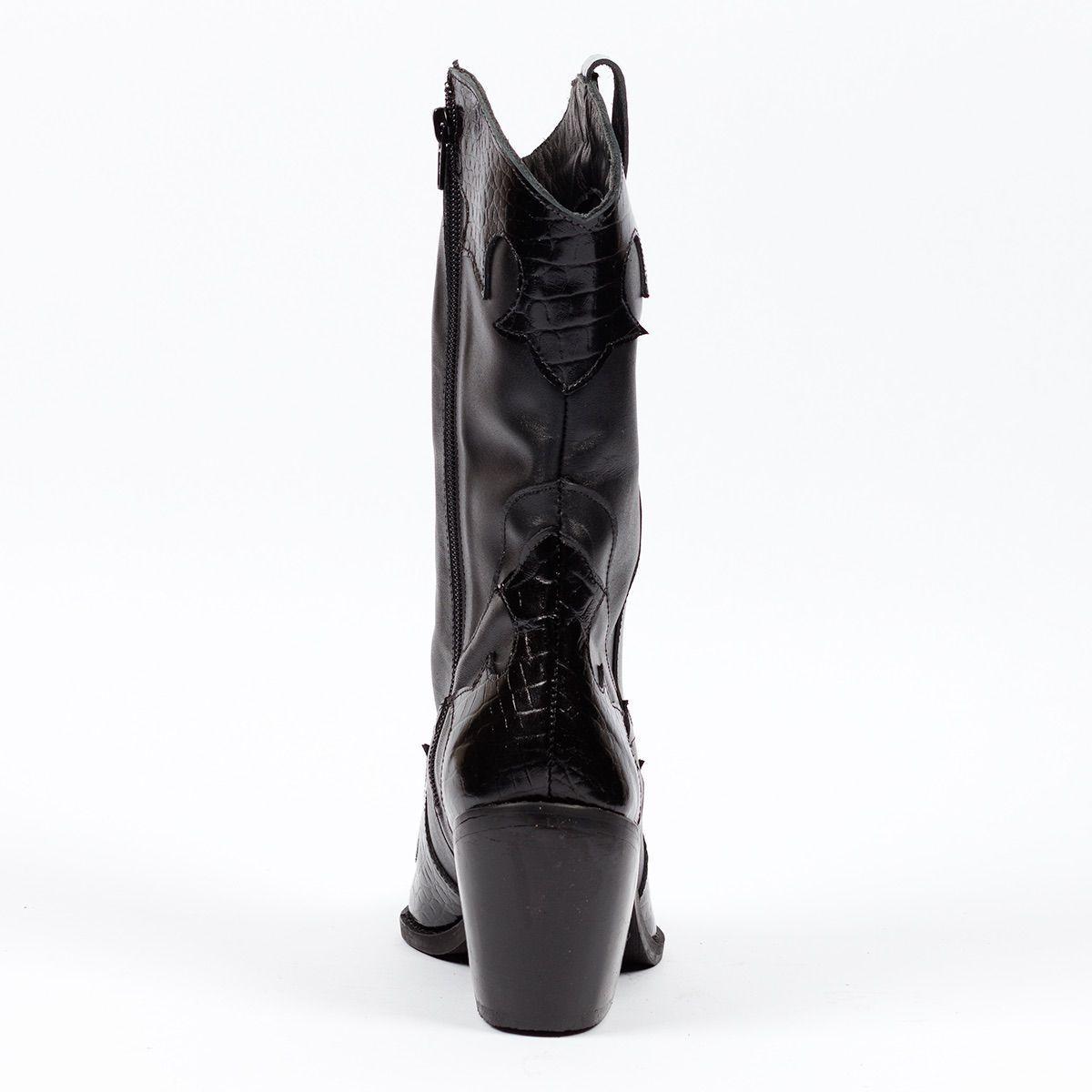 Bota Kansas Negro/Caiman Negro-3