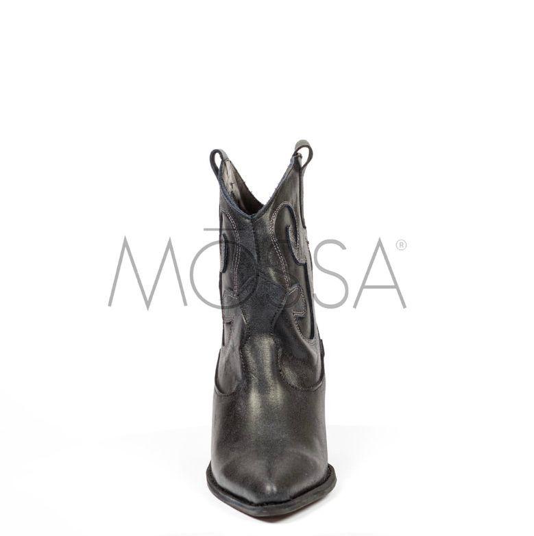 Botín Moss Negro bordado gris-2