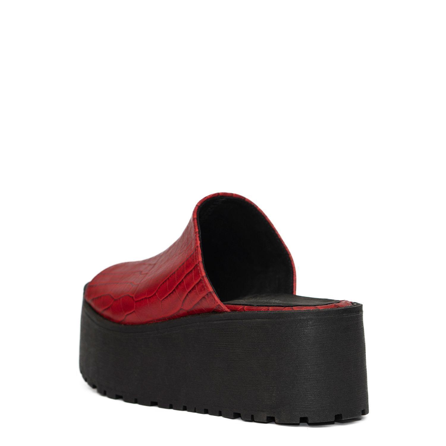 Sandalias Praga Croco Rojo-1