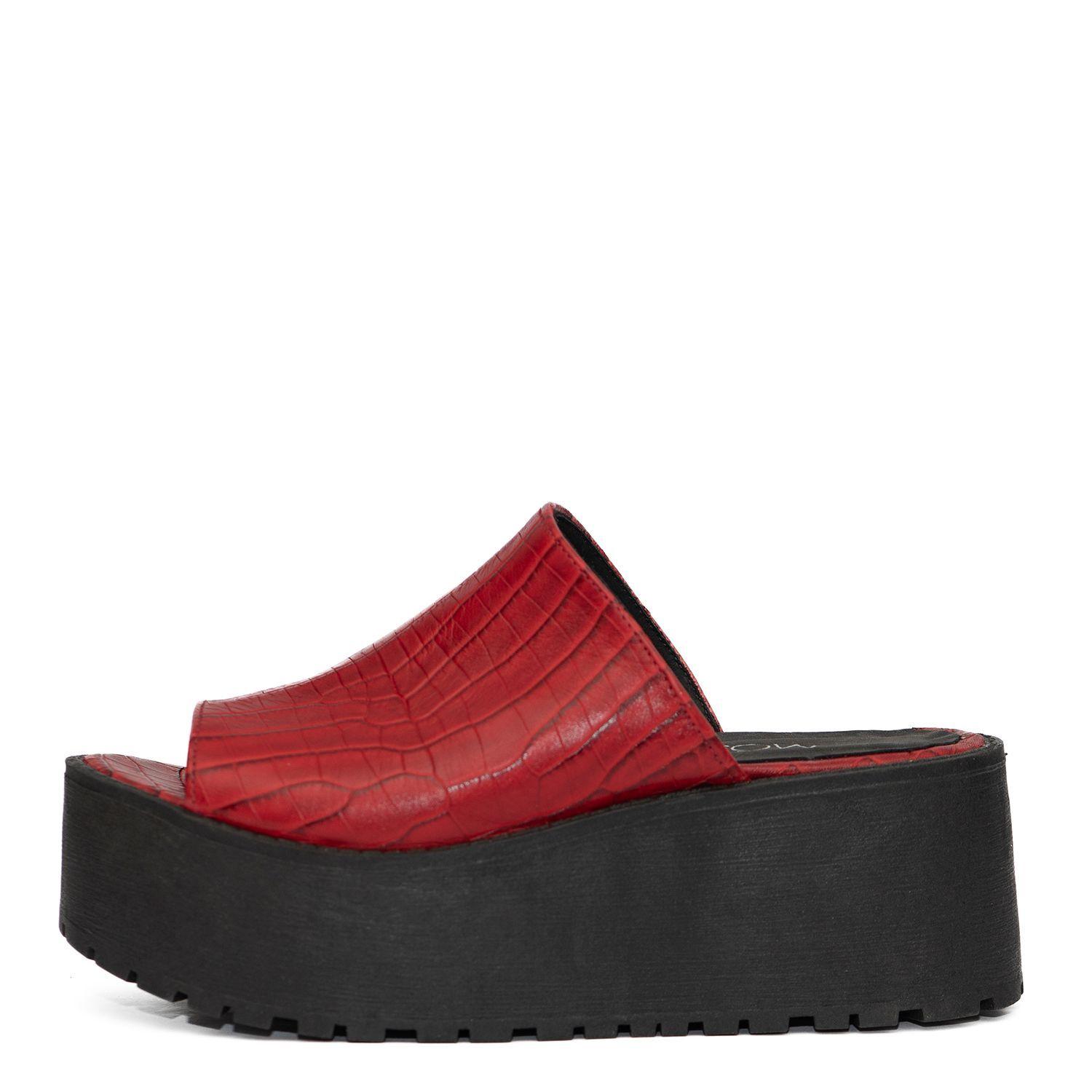 Sandalias Praga Croco Rojo-2