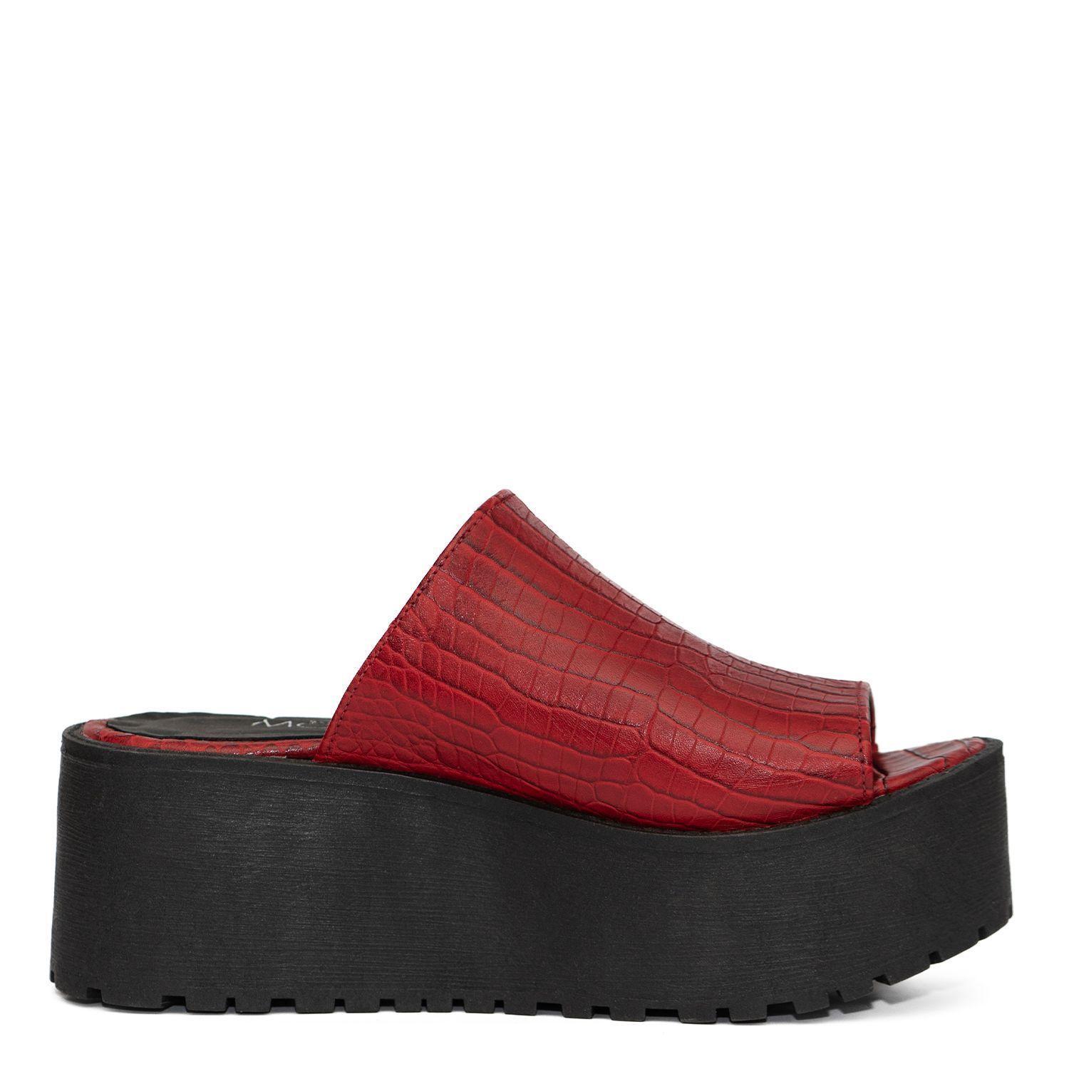 Sandalias Praga Croco Rojo-3