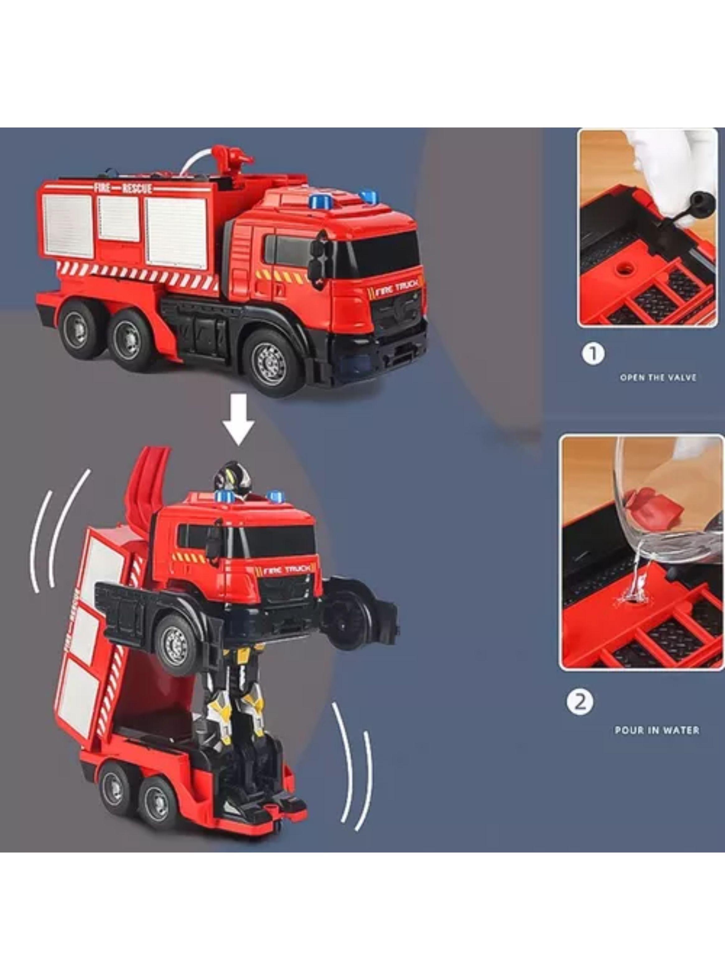 Camion Bomberos Transformer Lanza Agua  A Control Remoto-2