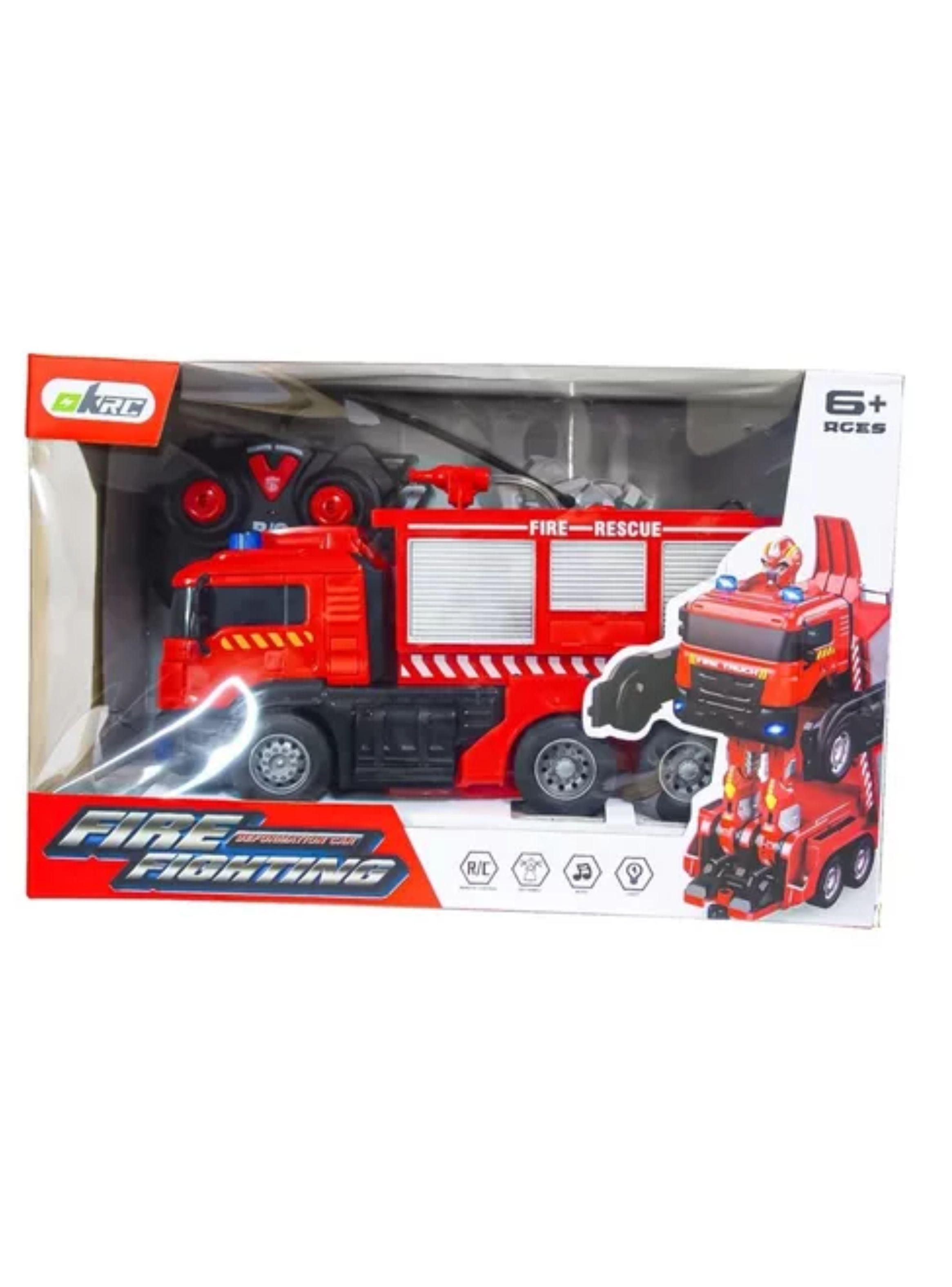 Camion Bomberos Transformer Lanza Agua  A Control Remoto-3