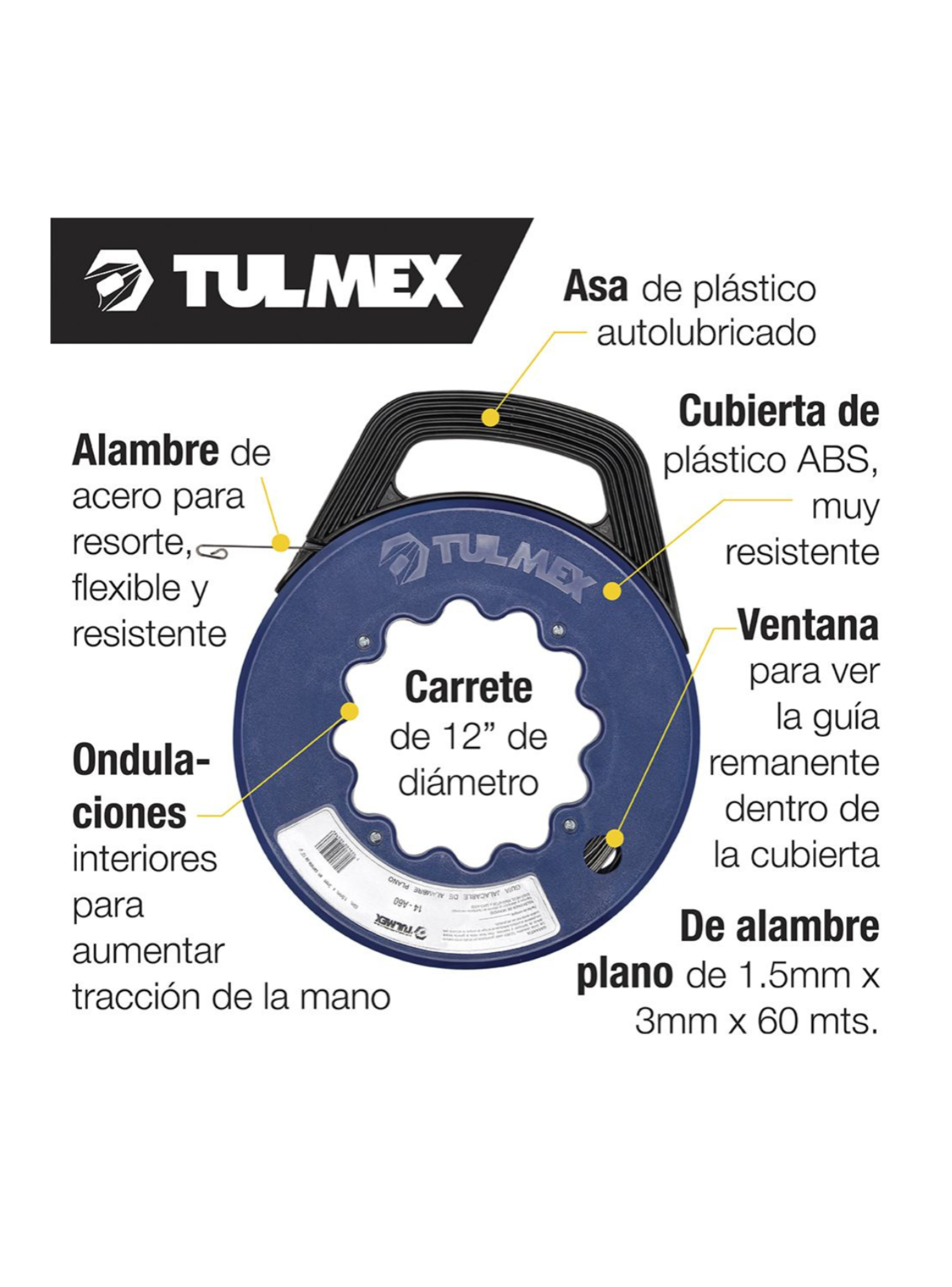 PASACABLE (LAUCHA) DE 60 MTS TULMEX 14-A60-1