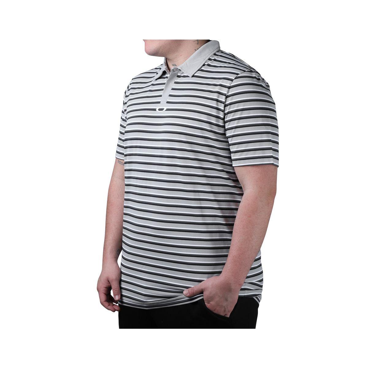 Polera Oakley Striped Piquet Fog Hombre Grey-1