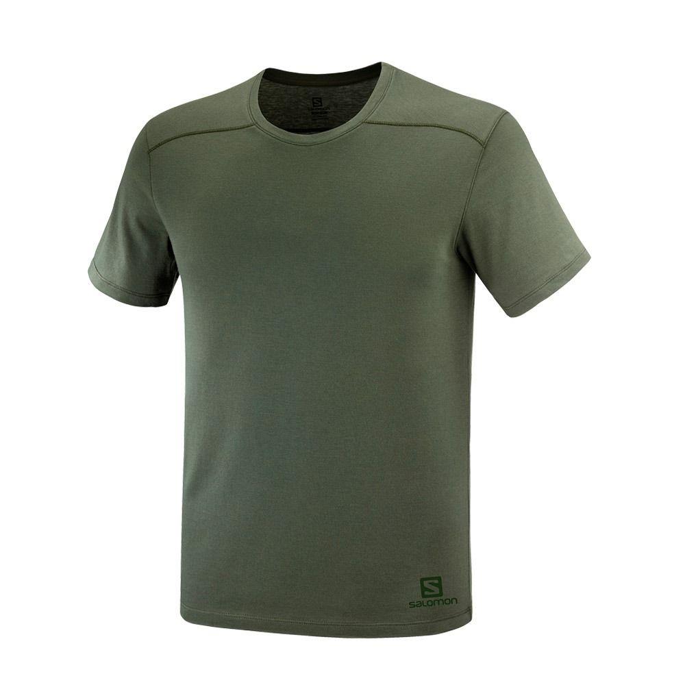 Polera Hombre Essential Solid Oliva Salomon-0