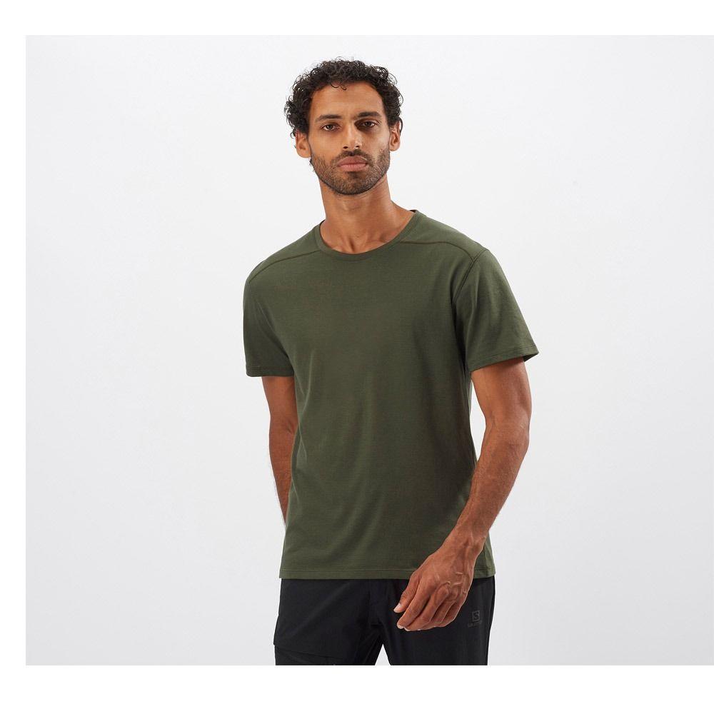 Polera Hombre Essential Solid Oliva Salomon-1