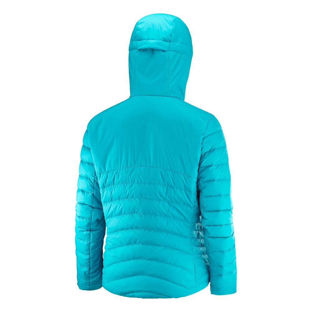 Chaqueta Mujer Halo Down Hoodie Celeste Salomon-1