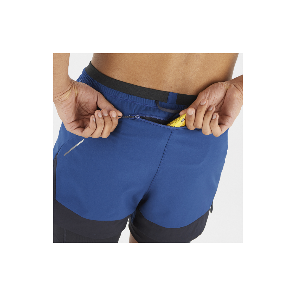Short Hombre Cross 2in1 Azul Salomon-5