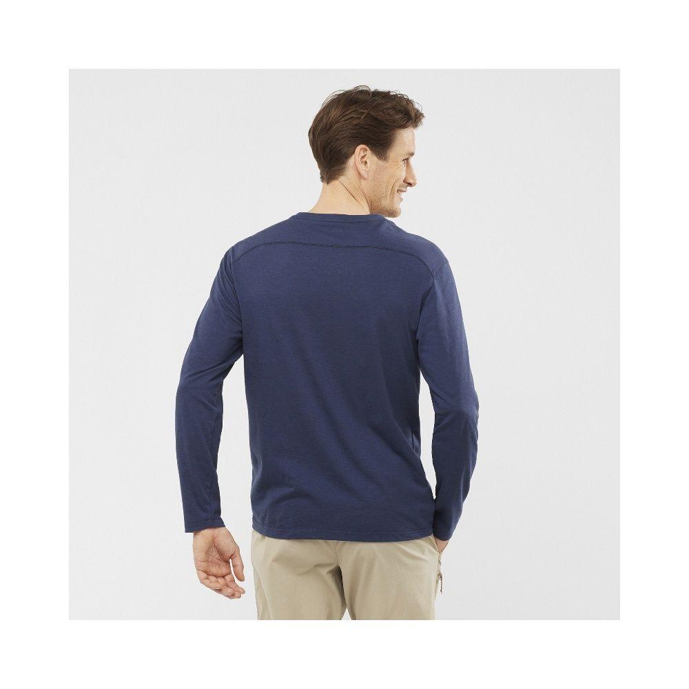 Polera Hombre Essential Azul Salomon-7