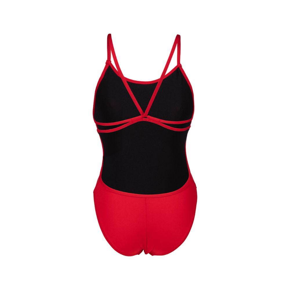 Traje De Baño De Una Pieza Mujer Lace Back Solid  Rojo Arena-5