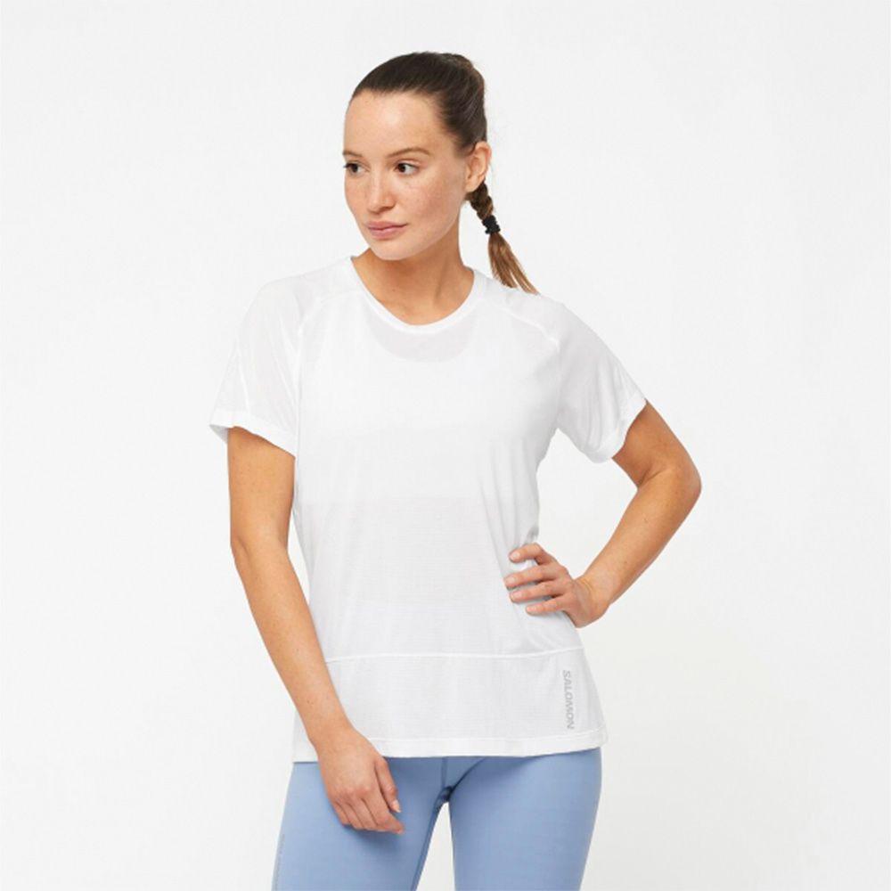 Polera Mujer Cross Run Ss Tee W Blanco Salomon-0