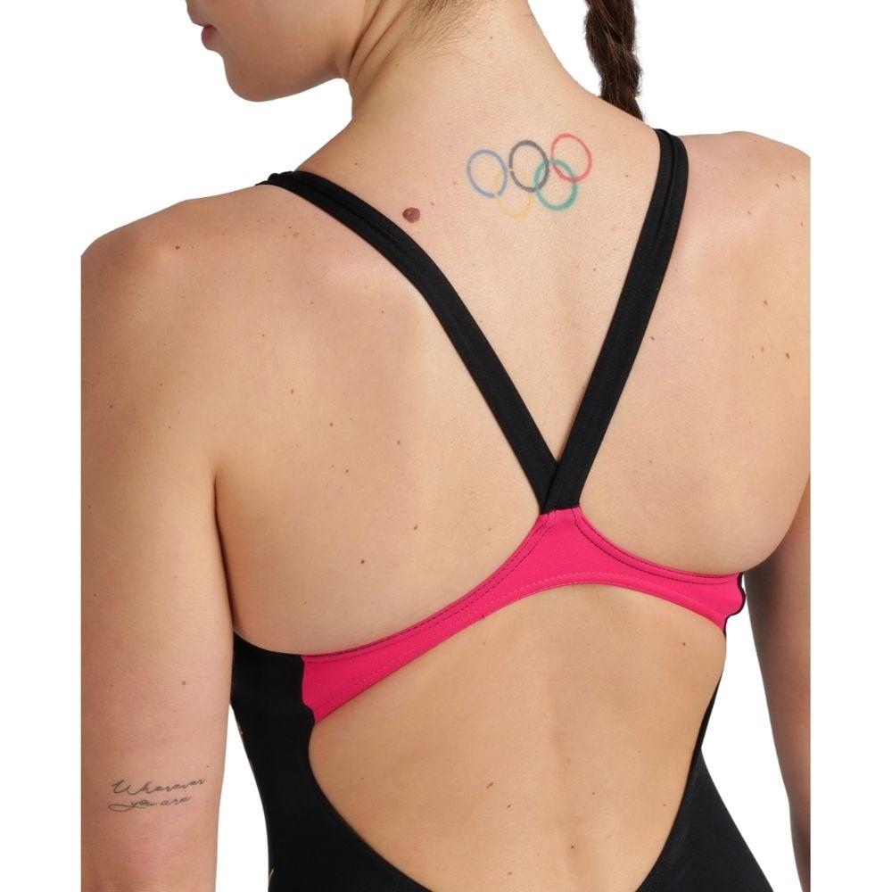 Traje De Baño Mujer Swimsuit V Back Graphic Arena-3