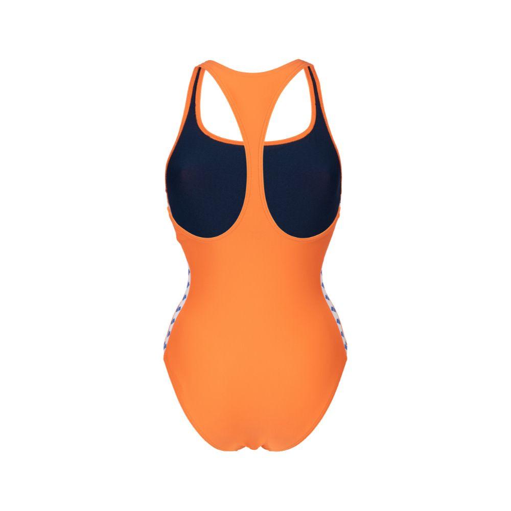 Traje De Baño De Una Pieza Mujer Racer Back  Naranjo Arena-3