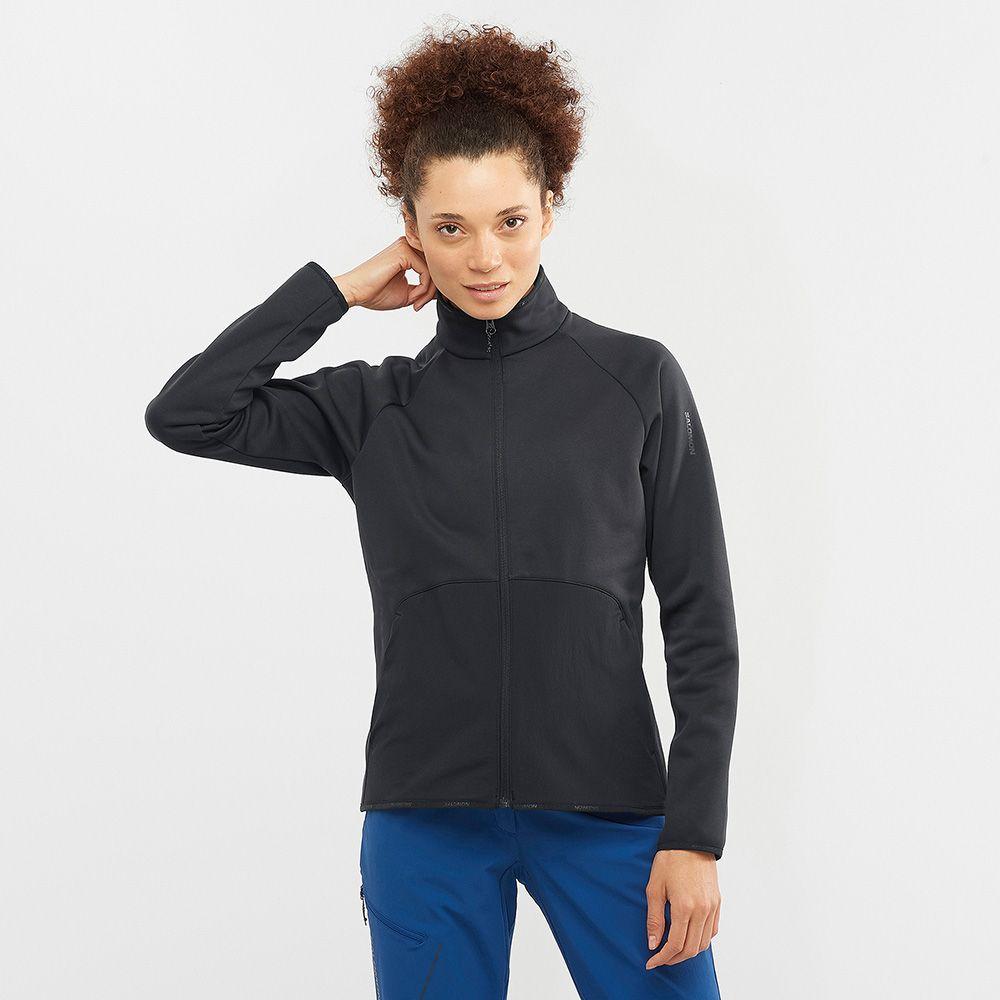 Polerón Mujer Essential Warm Fz Mid W Deep Black Salomon-1