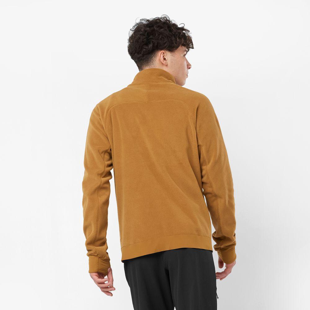 Polerón Hombre Essential Mifleece Fz M Mostaza Salomon-3