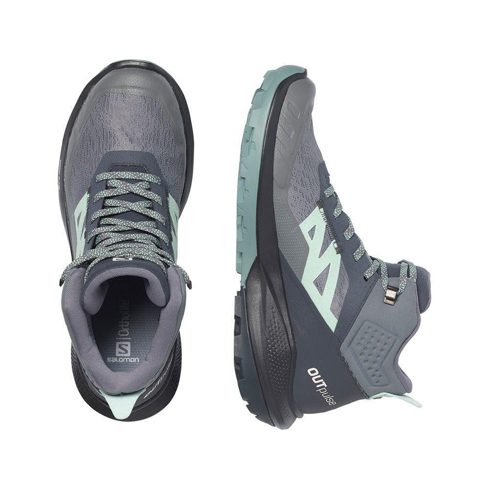 Zapatilla Mujer Outpulse Mid Gtx W Gris Salomon-4