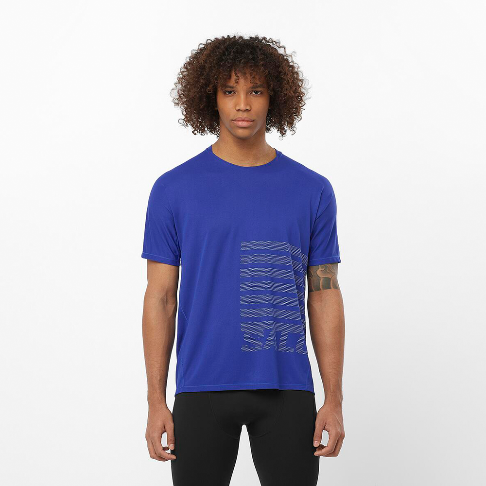 Polera Hombre Sense Aero Ss Tee Gfx M Az Salomon-1