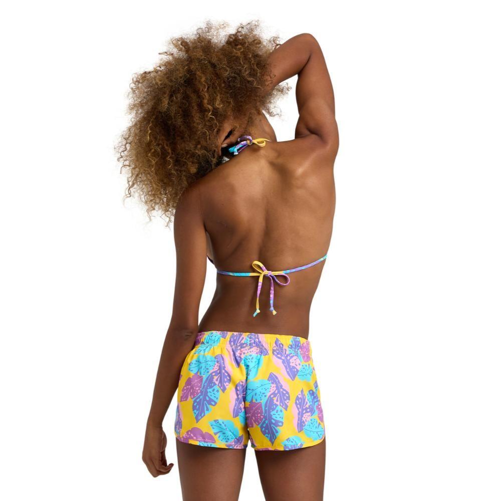 Short Playa Mujer Allover  Amarillo Arena-2