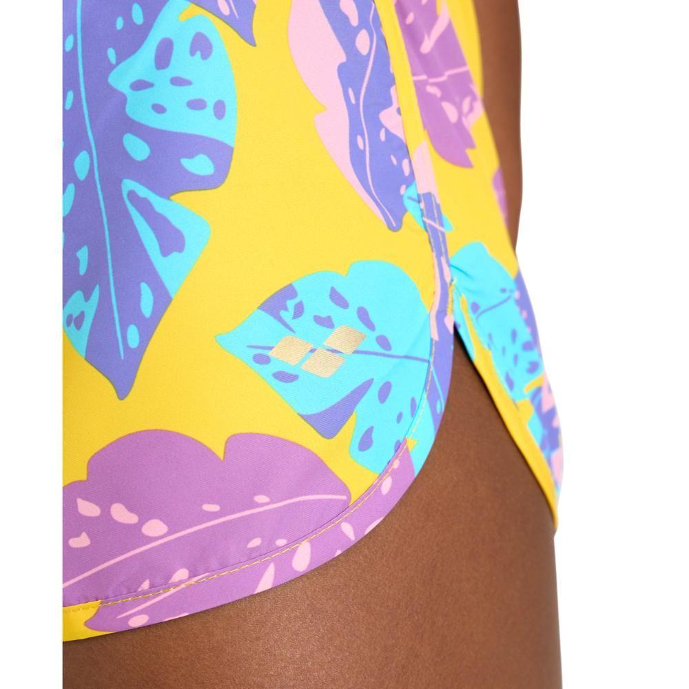 Short Playa Mujer Allover  Amarillo Arena-4