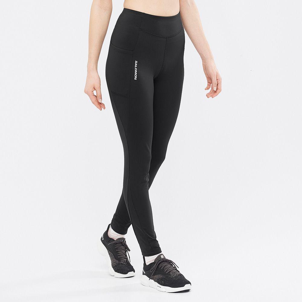 Calzas Mujer Cross Warm Tight W Deep Black Salomon-1