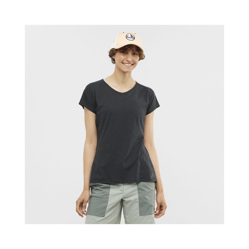 Polera Mujer Essential Shaped Gris Salomon-1