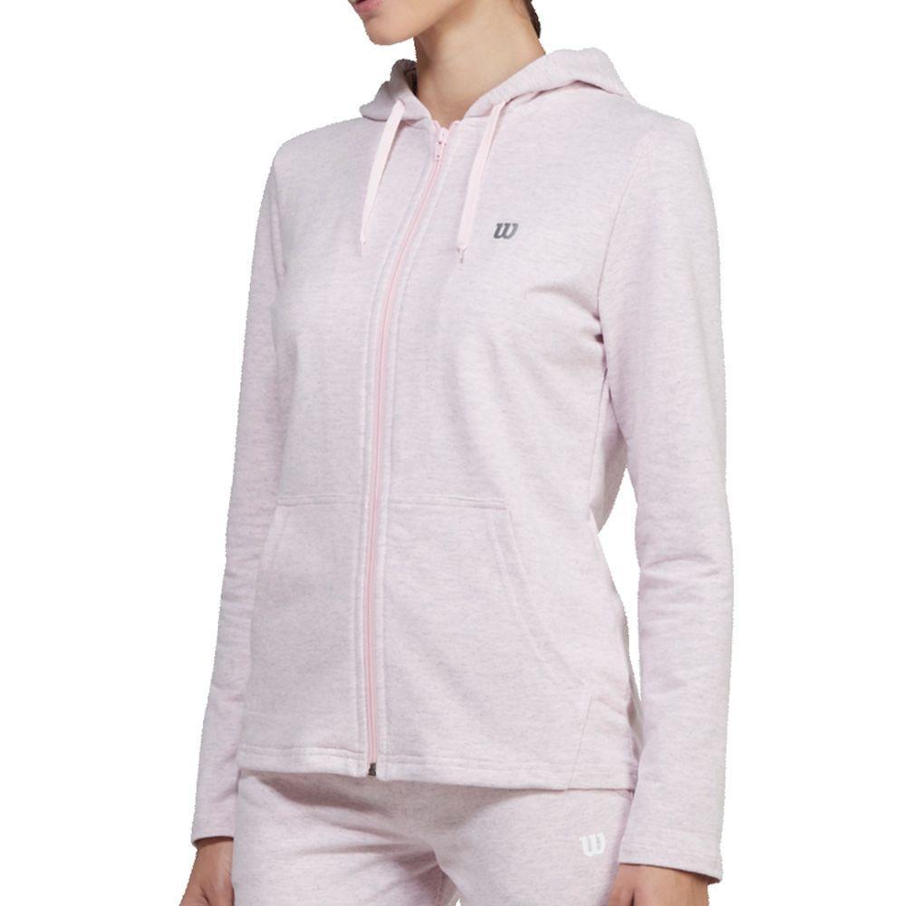 Poleron Mujer French Terry Rosa Jaspe Wilson-1