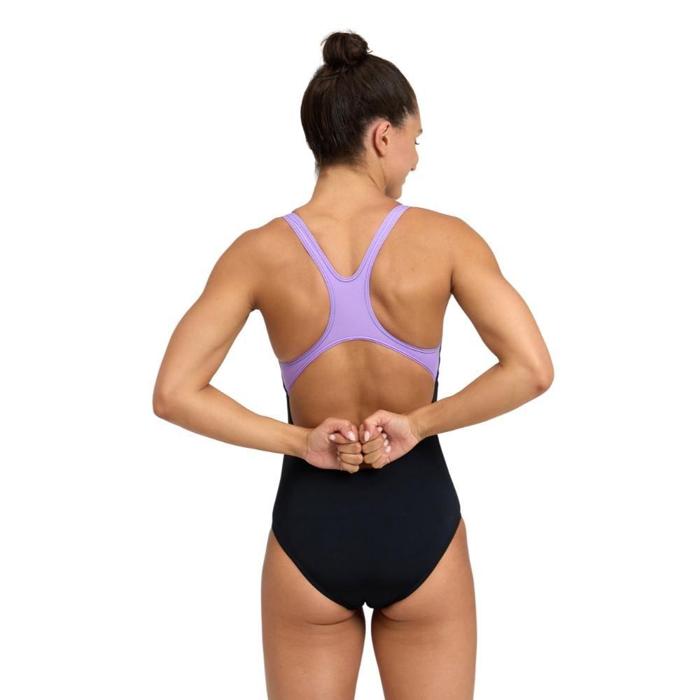 Traje De Baño De Una Pieza Mujer Pro Back Graphic L Negro Arena-1