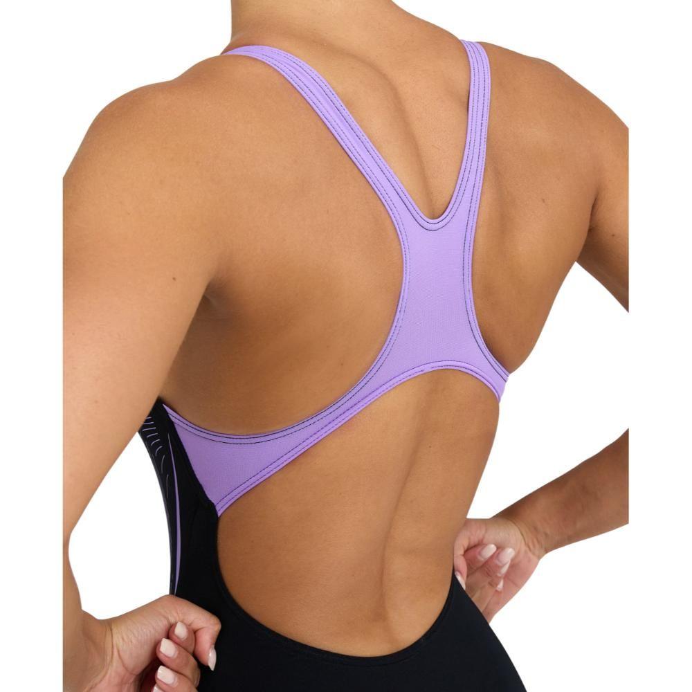 Traje De Baño De Una Pieza Mujer Pro Back Graphic L Negro Arena-4
