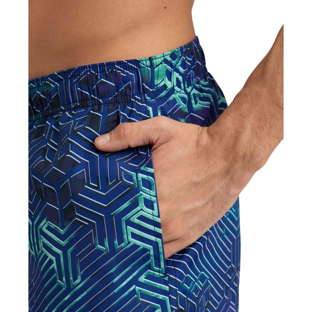 Short Playa Hombre Boxer Allover Azul Arena-3