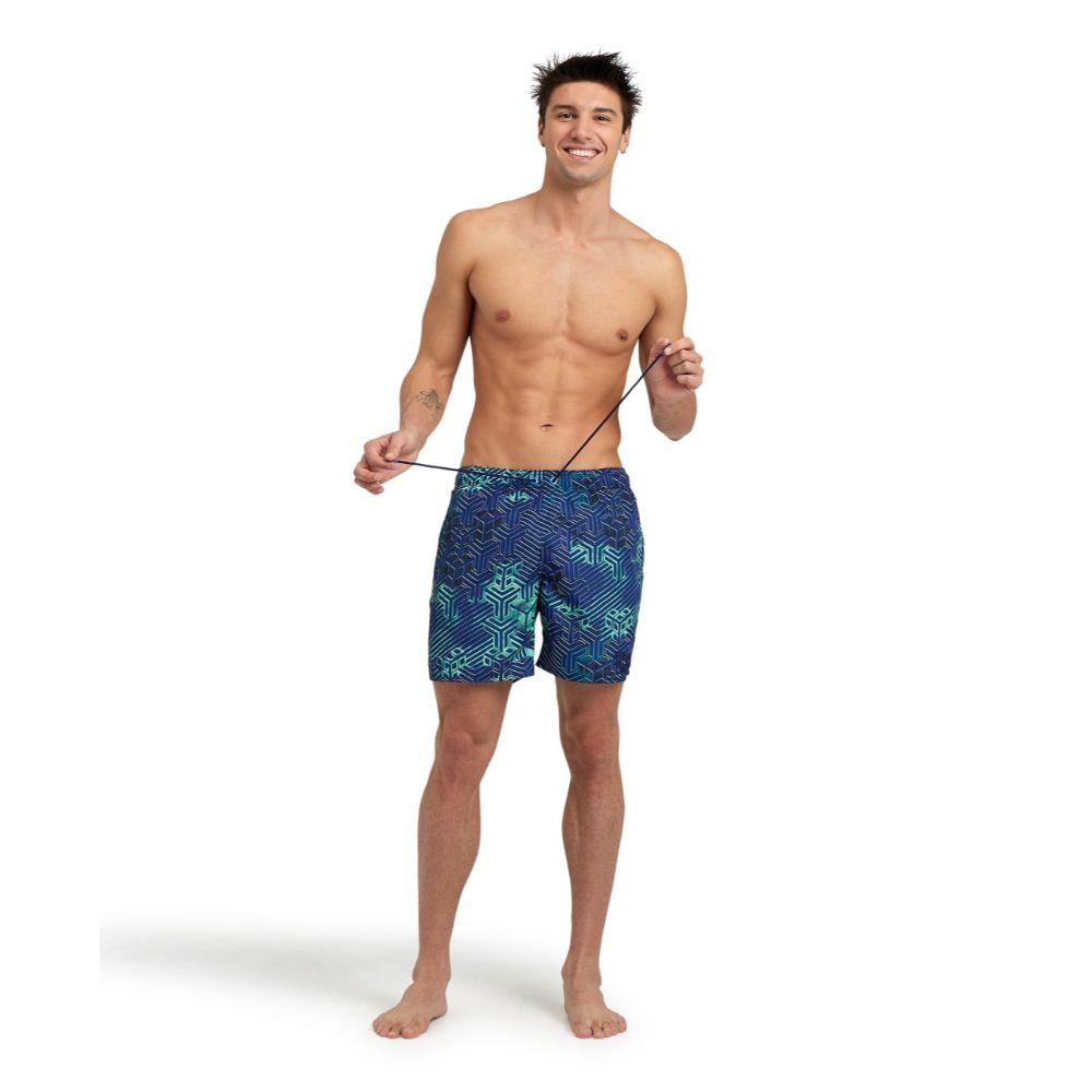 Short Playa Hombre Boxer Allover Azul Arena-6