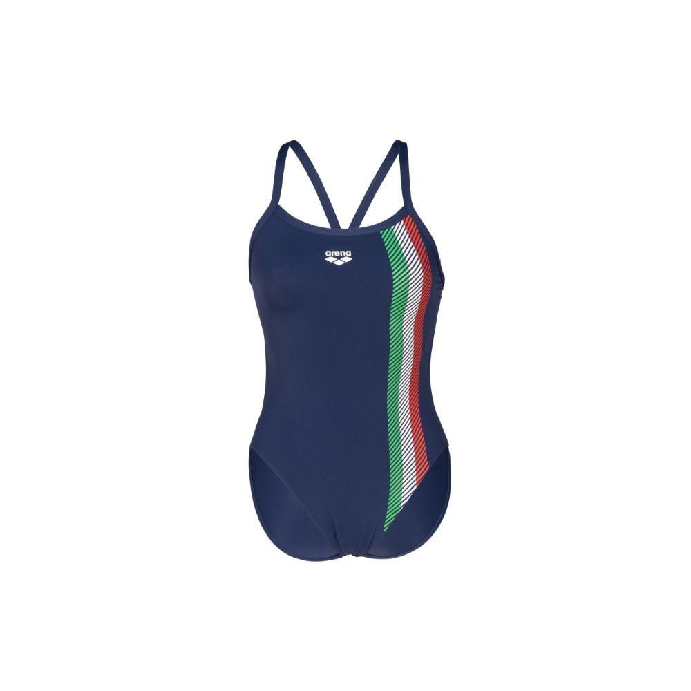 Traje De Baño De Una Pieza Mujer Fin Challenge  Azul Arena-6