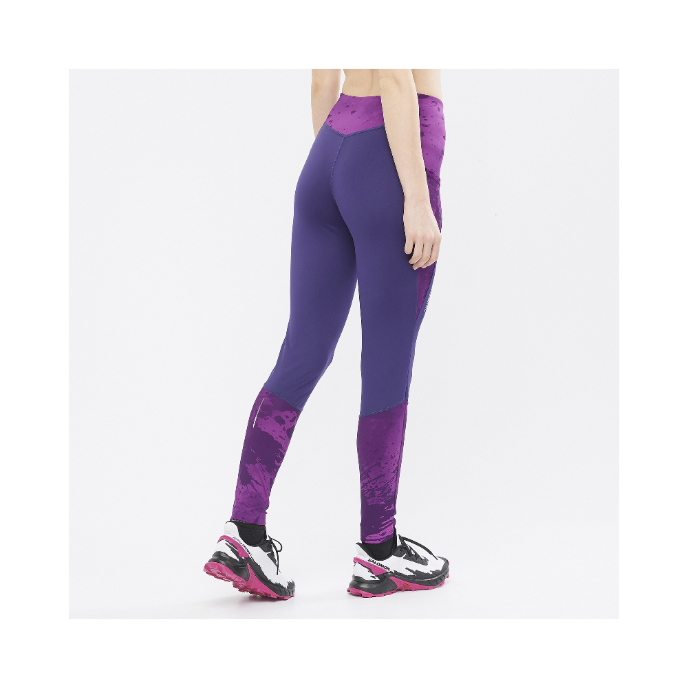 Calza Mujer Coss Run 28'' Morado Salomon-3