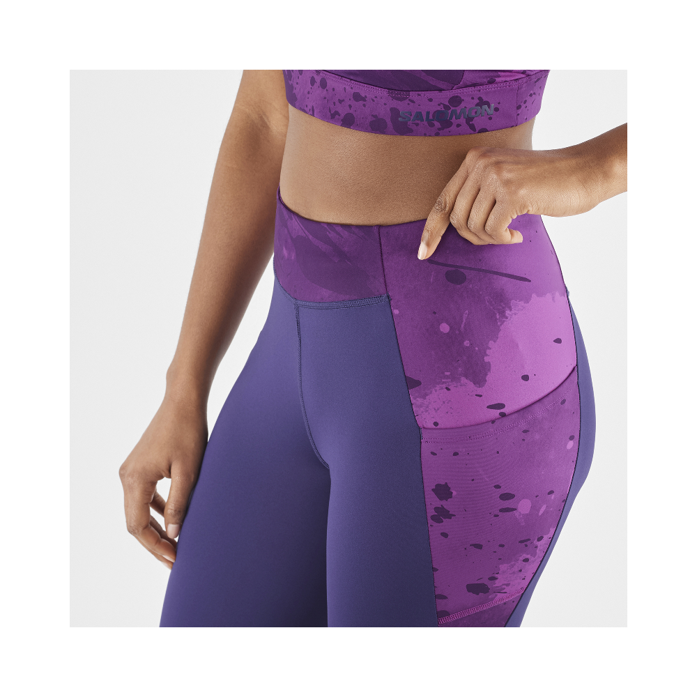 Calza Mujer Coss Run 28'' Morado Salomon-4