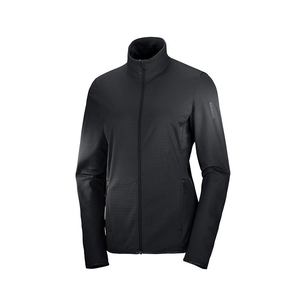 Polerón Mujer Outrack Full Zip Mid W Deep Black Salomon-0