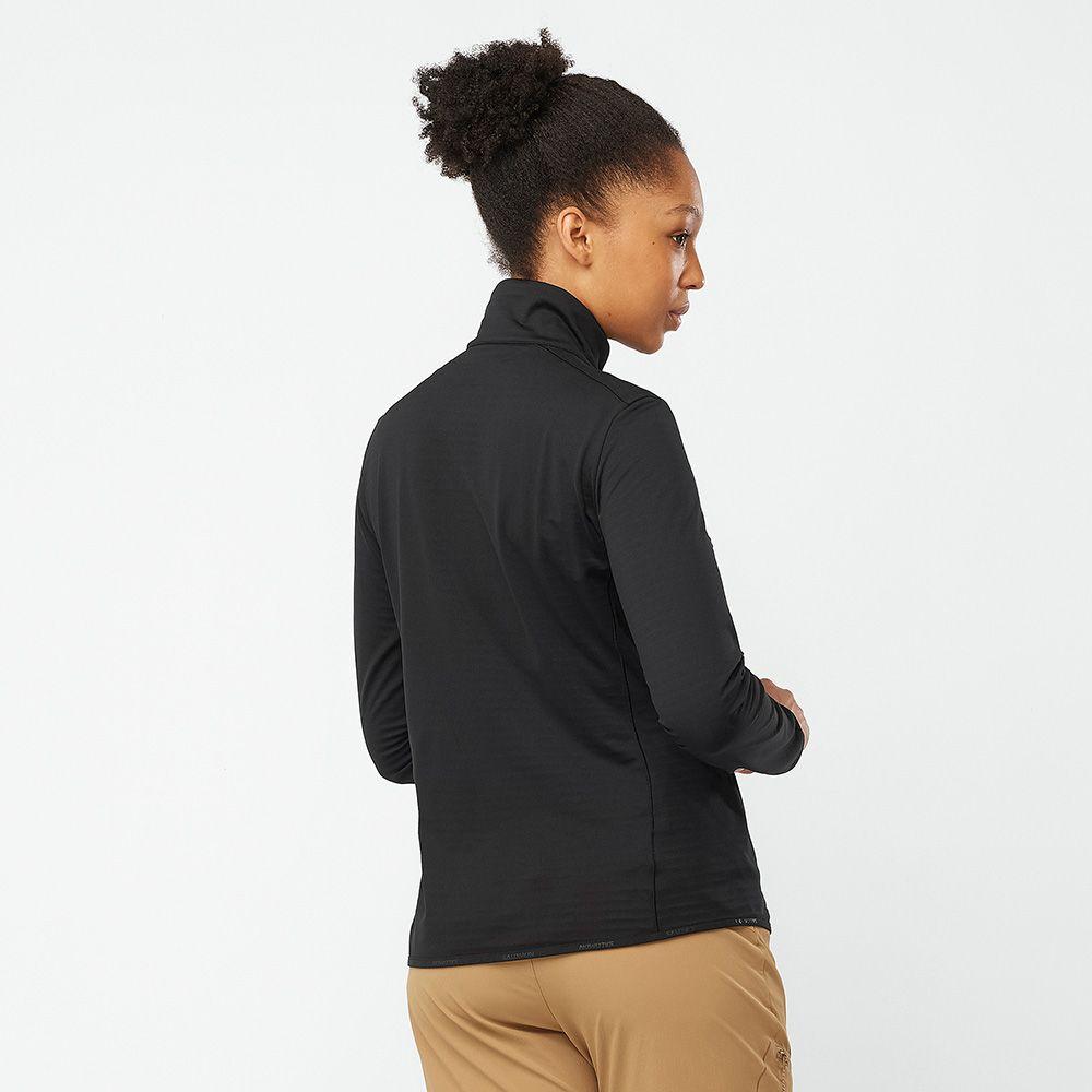 Polerón Mujer Outrack Full Zip Mid W Deep Black Salomon-2