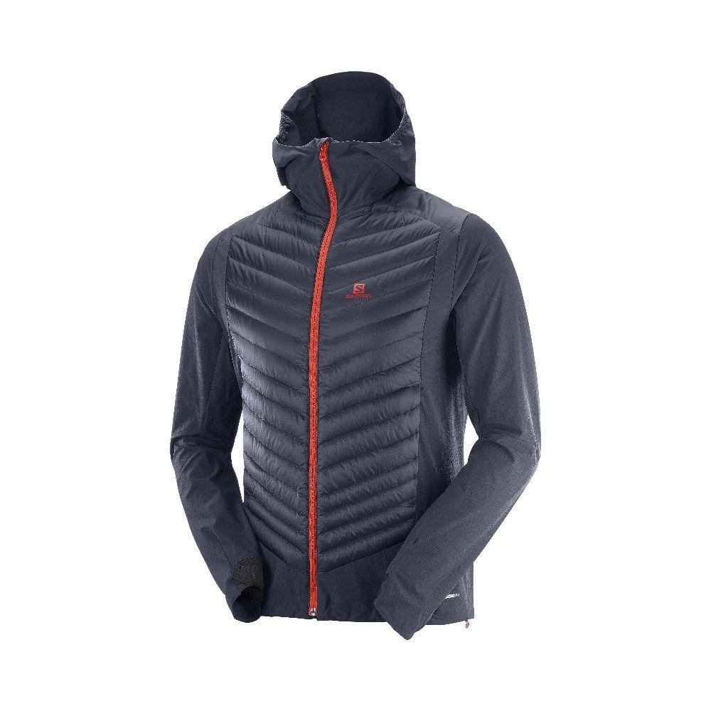 Chaqueta Hombre Haloes Down Hybrid Hoodie Gris Salomon-0