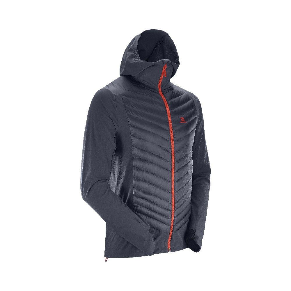 Chaqueta Hombre Haloes Down Hybrid Hoodie Gris Salomon-1