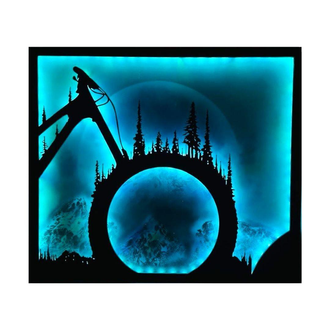 Cuadro retroiluminado modelo Luna y Montañas-4