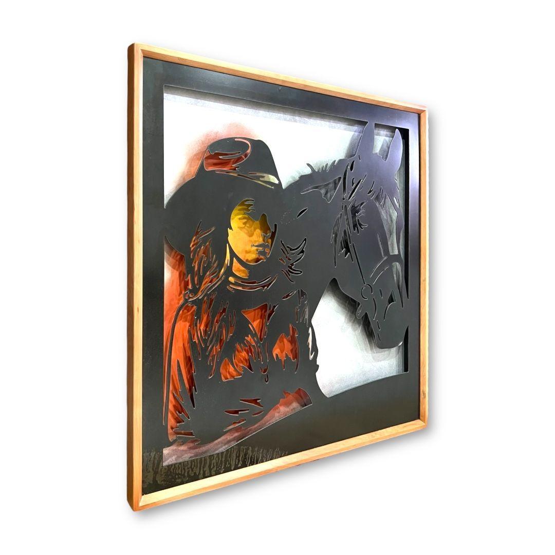 Cuadro Retroiluminado modelo Mujer y Caballo-2
