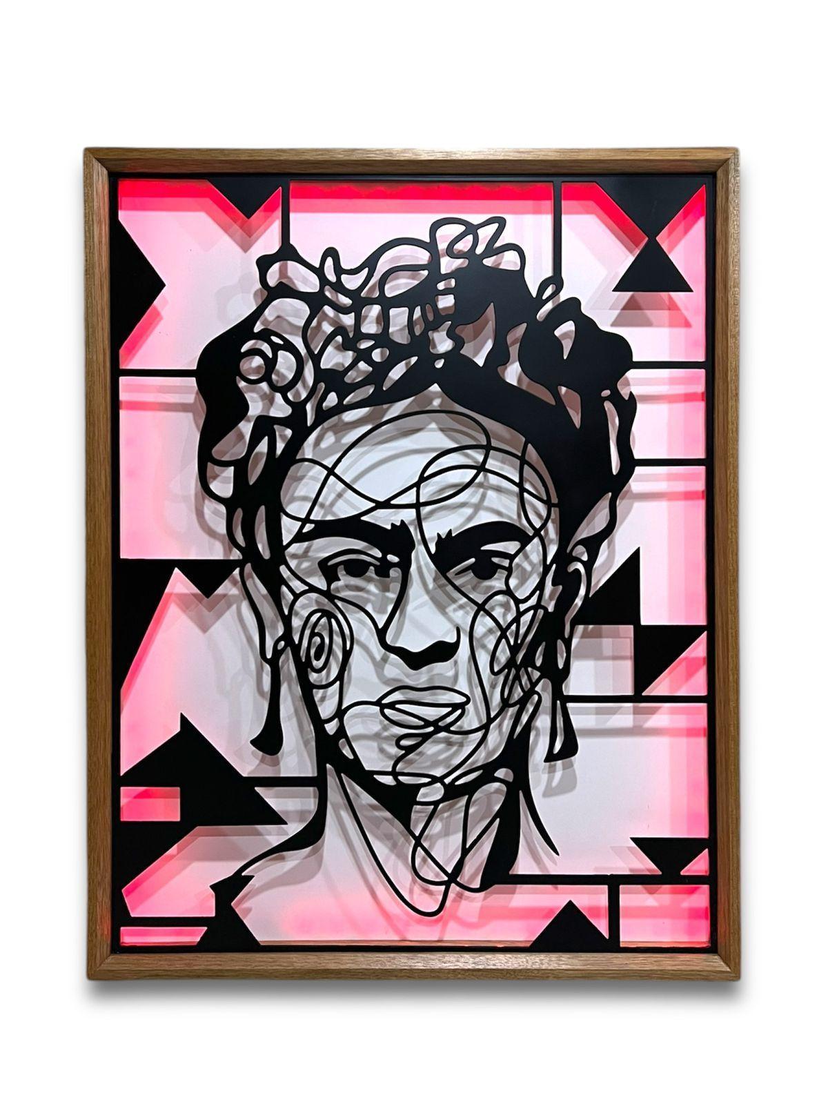 Cuadro retroiluminado de Frida Kahlo-2
